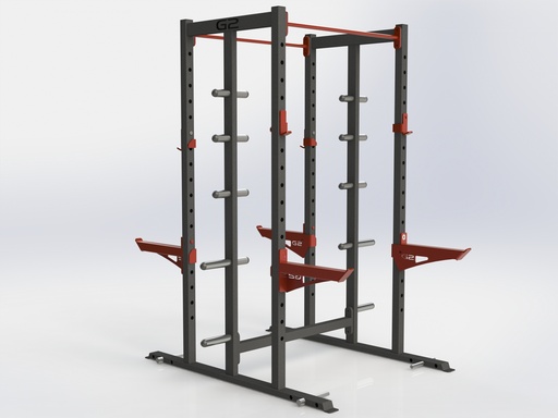 [66485D] GYM2000 Dobbel Half Rack m/vekthorn
